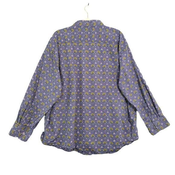 Stacy Adams Purple Floral Performance Modern Fit Button Shirt SIZE 19 34/35 - Picture 3 of 11